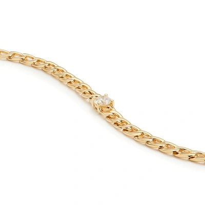 Shop Anita Ko Plain Chain-link Bracelet In Yellow Gold/white Diamonds