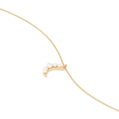Shop Ariel Gordon Jewelry Lido Moon Pendant Necklace In Yellow Gold/pearl