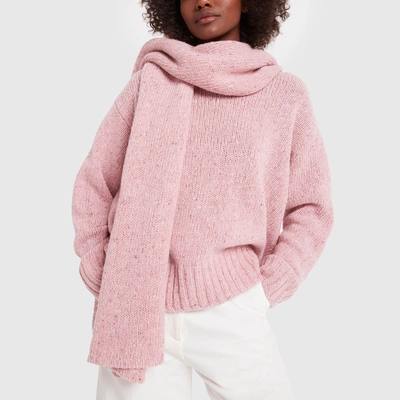 Shop Joseph Tweed Knit Scarf In Pink