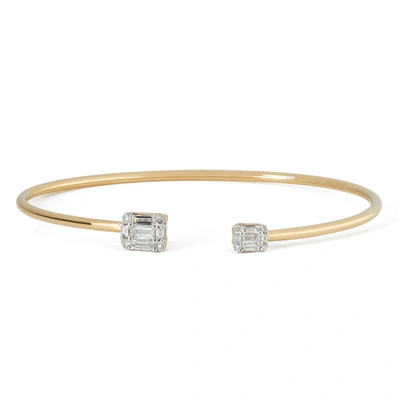 Shop Sara Weinstock Illusion Bangle Diamond Cuff Bracelet In Yellow Gold