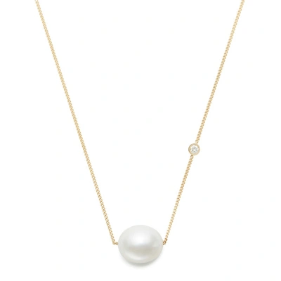 Shop Ariel Gordon Jewelry Baroque Pearl Duo 14k Yellow-gold Necklace In Yellow Gold/pearl