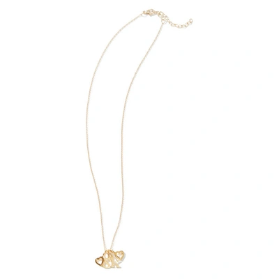 Shop Sarah Chloe Love Count Multi Heart Necklace In Yellow Gold