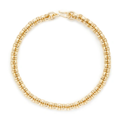 Shop Laura Lombardi Piera Necklace In Gold Plated Brass