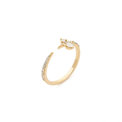 Shop Sophie Ratner Pave Apex Ring In Yellow Gold/white Diamonds