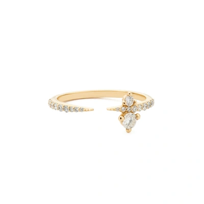 Shop Sophie Ratner Pave Apex Ring In Yellow Gold/white Diamonds