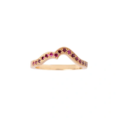 Shop Michelle Fantaci Ruby Onda Ring In Yellow Gold/ruby