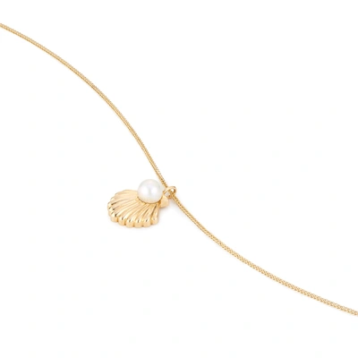 Shop Ariel Gordon Jewelry Lido Shell Pendant Necklace In Yellow Gold/pearl