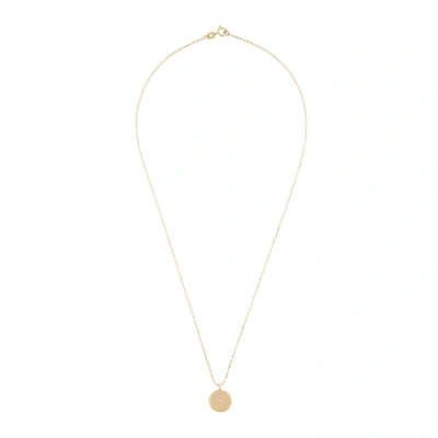 Shop Ariel Gordon Jewelry Small Circle Pendant Necklace In Yellow Gold/white Diamond