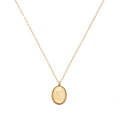 Shop Sarah Chloe Charli Initial Necklace In Yellow Gold