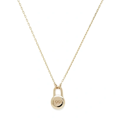 Shop Sophie Ratner Love Lock Yellow-gold Necklace In Yellow Gold