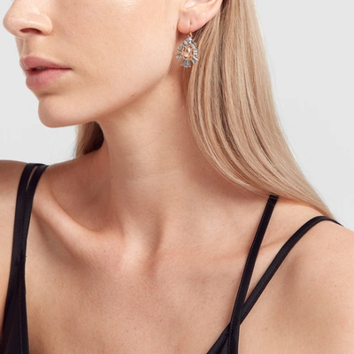 Shop Nak Armstrong Pleated Teardrop Earrings In Aquamarine/brown Zircon