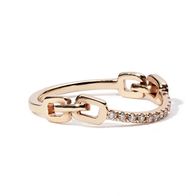 Shop Sophie Ratner Classic Hinge Pave Ring In Yellow Gold/pave