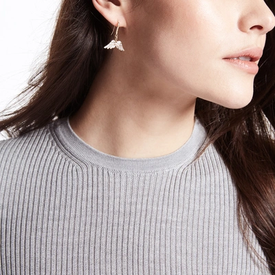 Shop Sheryl Lowe Pavé Diamond Wing Earrings In Black