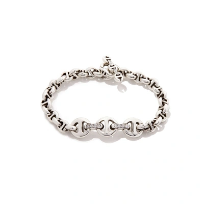Shop Hoorsenbuhs Id Tri-link Sterling Silver Bracelet