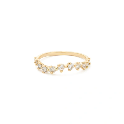 Shop Sophie Ratner Half Band Diamond Swell Ring In Yellow Gold/white Diamonds