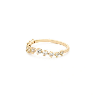 Shop Sophie Ratner Half Band Diamond Swell Ring In Yellow Gold/white Diamonds