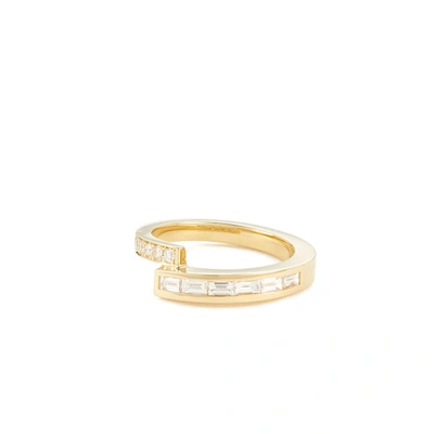 Shop Azlee Pavé & Baguette Diamond Band In Black