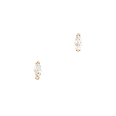 Shop Ariel Gordon Jewelry Marquis Wink Stud Earrings In Yellow Gold/white Diamonds