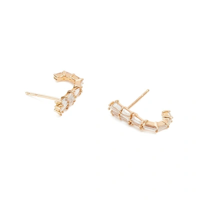 Shop Nak Armstrong Rose-gold Diamond Earring Clips In White Diamond