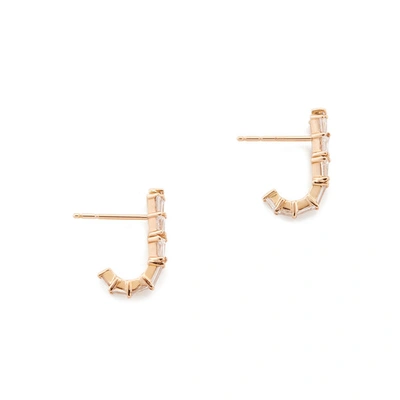 Shop Nak Armstrong Rose-gold Diamond Earring Clips In White Diamond