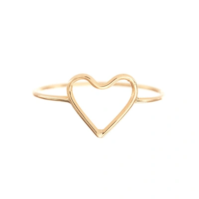Shop Ariel Gordon Jewelry Silhouette Heart Ring In Yellow Gold