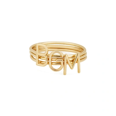 Shop Sarah Chloe Amelia Stackable Id Yellow-gold Ring In Yellow Gold