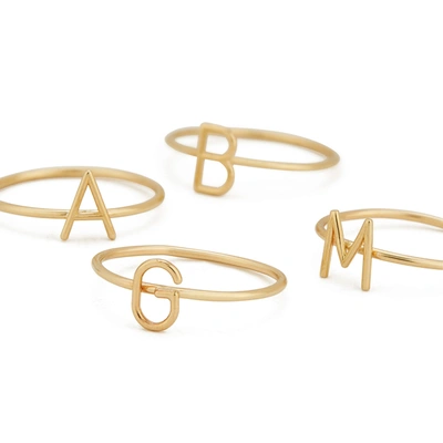 Sarah Chloe Amelia Stackable Id Yellow-gold Ring In Yellow Gold