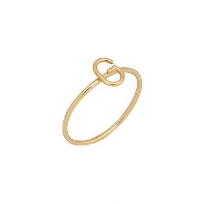 Shop Sarah Chloe Amelia Stackable Id Yellow-gold Ring In Yellow Gold