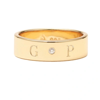 Shop Sarah Chloe Ciela Band With Center Diamond In Gold Plated
