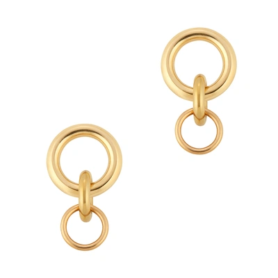 Shop Laura Lombardi Mini Porta Earrings In Gold Plated Brass