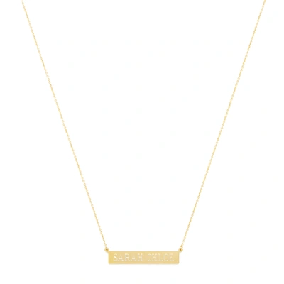 Shop Sarah Chloe Leigh Id Name Necklace In Yellow Gold