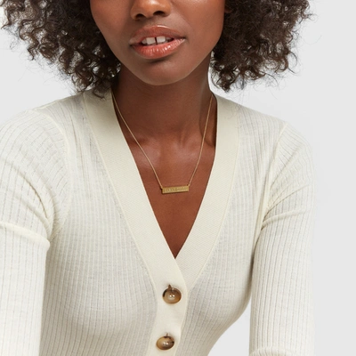 Shop Sarah Chloe Leigh Id Name Necklace In Yellow Gold