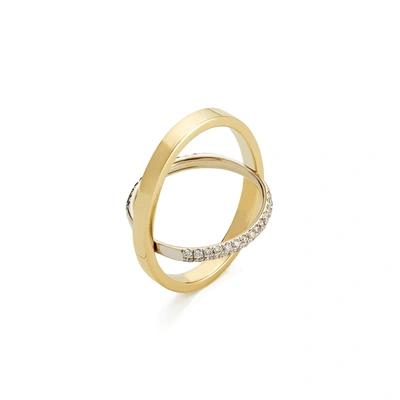 Shop Katkim Echo Yellow Gold Diamond Ring In Yellow Gold / White Diamond