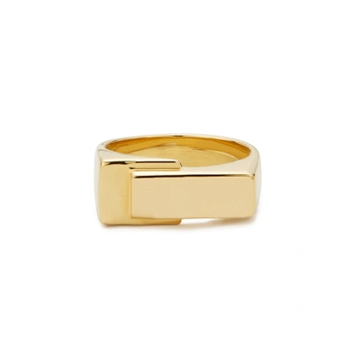 Shop Lizzie Mandler Overlap Pinky Yellow-gold Ring In Yellow Gold