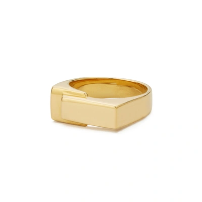 Shop Lizzie Mandler Overlap Pinky Yellow-gold Ring In Yellow Gold
