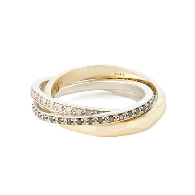 Shop Nancy Newberg Triple Ring In Yellow Gold/white Gold