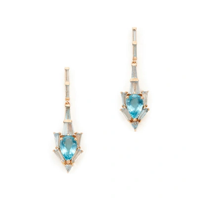Shop Nak Armstrong Anchor Rose-gold & Apatite Earrings In Black