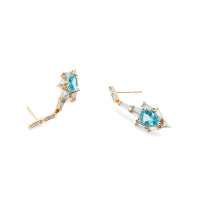 Shop Nak Armstrong Anchor Rose-gold & Apatite Earrings In Black