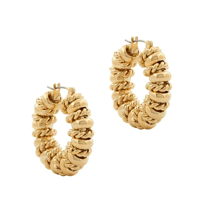 Shop Laura Lombardi Serena Earrings In Gold Plated Brass