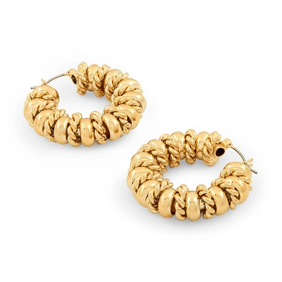 Laura Lombardi Net Sustain Serena Gold plated Hoop Earrings In