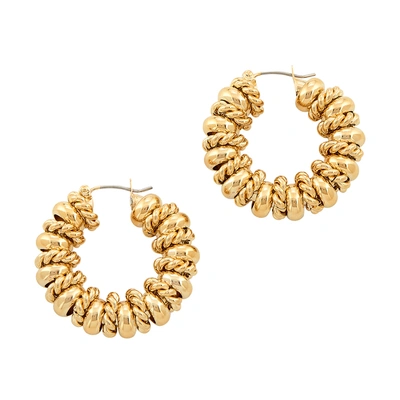 Shop Laura Lombardi Serena Earrings In Gold Plated Brass