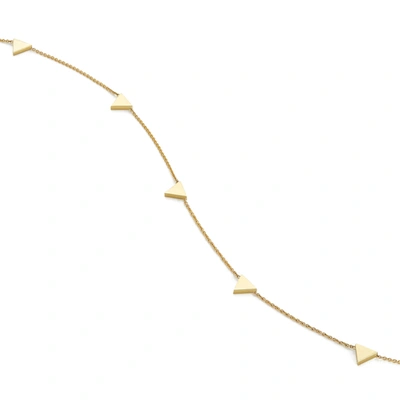 Shop Jennifer Meyer Triangle By The Inch Necklace In Yellow Gold/white Diamond