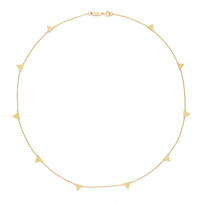 Shop Jennifer Meyer Triangle By The Inch Necklace In Yellow Gold/white Diamond