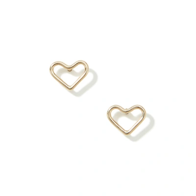 Shop Ariel Gordon Jewelry Heart Silhouette Stud Earrings In Yellow Gold