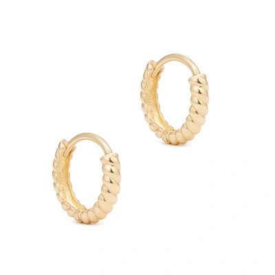 Shop Ariel Gordon Jewelry Twisted Petite Hoops Earring In Yellow Gold