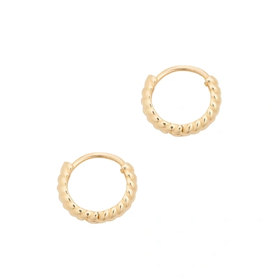 Shop Ariel Gordon Jewelry Twisted Petite Hoops Earring In Yellow Gold