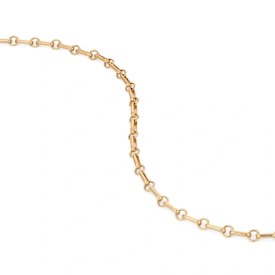 Shop Laura Lombardi Bar Chain Necklace In Gold Plated Brass