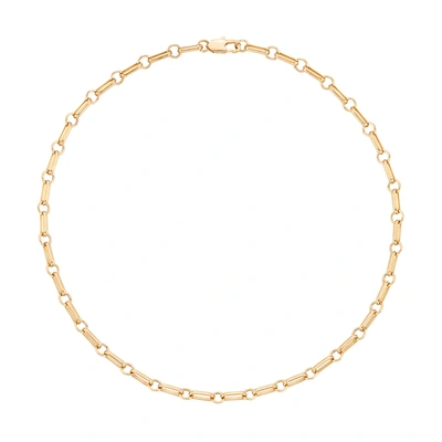 Shop Laura Lombardi Bar Chain Necklace In Gold Plated Brass