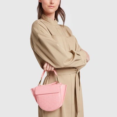 Shop Wandler Hortensia Croc-embossed Mini Bag In Blossom