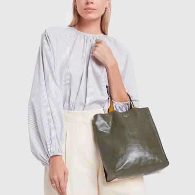 Shop Marni Museo Soft Tote Bag In Moonstone